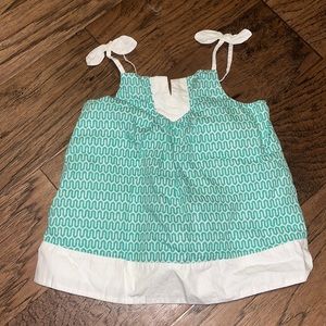 Janie and Jack Green and White Print dress size 3M